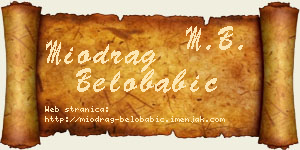 Miodrag Belobabić vizit kartica